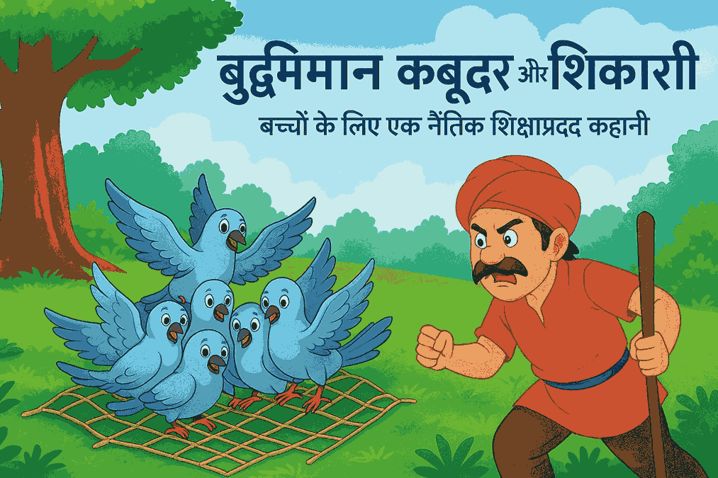 बुद्धिमान कबूतर और शिकारी (The Wise Pigeon and the Hunter)